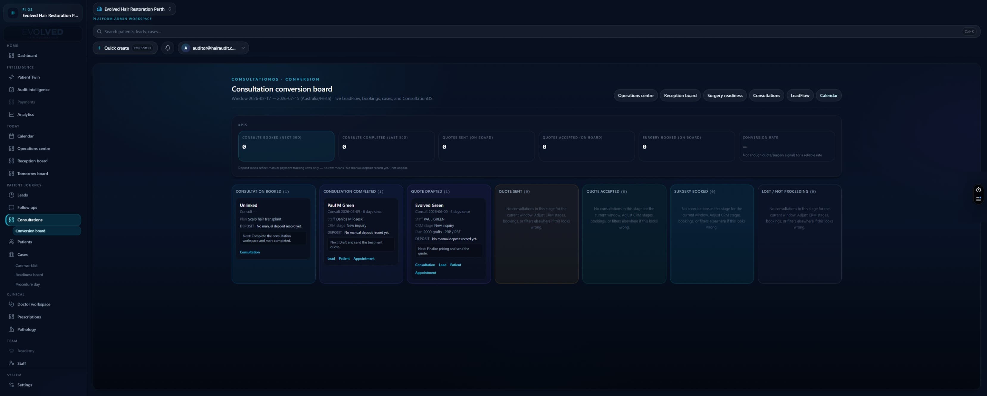 LeadFlow — FI OS interface preview